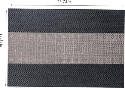 Placemats Set of 6 Washable Indoor | Outdoor Vinyl Place Mats - Image 2