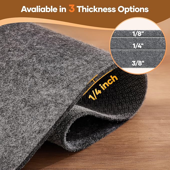 Veken Non Slip Cushioned Runner Rug Pad Gripper 2 x 8 Ft, Felt and Silicone - Image 4