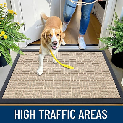 OLANLY Front Door Mat Outside Entrance 33x21, Heavy Duty Sturdy Natural Rubber - Image 6