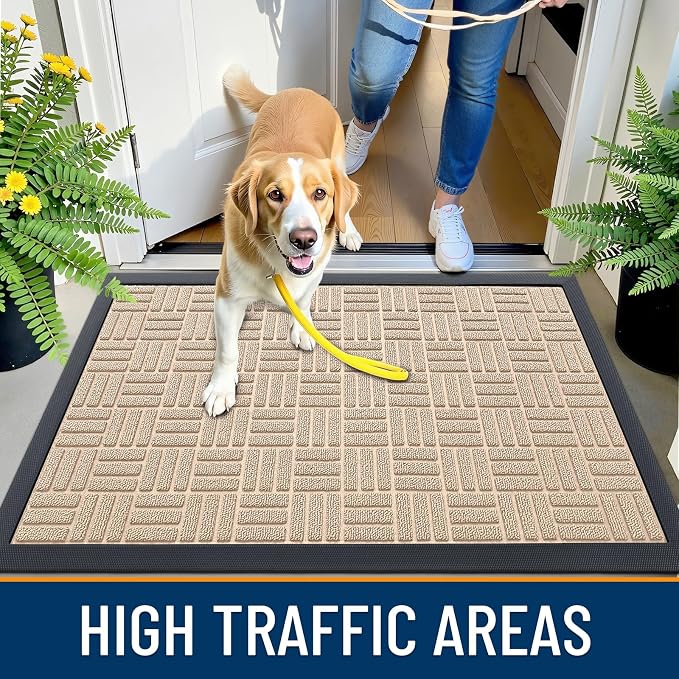 OLANLY Front Door Mat Outside Entrance 35x23, Heavy Duty Sturdy Natural Rubber - Image 6