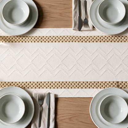 Artoid Mode Burlap Brown Stripe Woven Rustic Table Runner 12x90 Inch | Holiday - Image 5