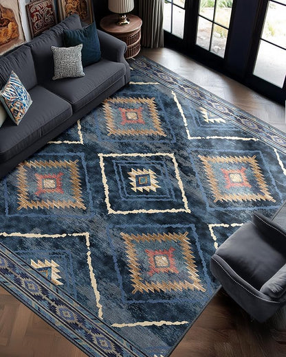 BESTSWEETIE Area Rug 8x10 Rug Machine Washable Non-Slip Low Pile Print Pattern by BESTSWEETIE