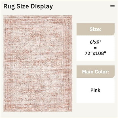 Soalmost 6x9 Area Rug for Living Room Washable Non-Slip Modern Rugs for Bedroom - Image 4