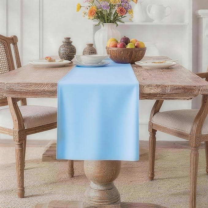 MEANMOY Baby Blue Table Runner 72 Inches Long Waterproof Table Runners | by MEANMOY