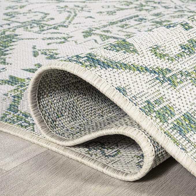 JONATHAN Y Boho Medallion Indoor Outdoor Area Rug 4X6 Green/Cream, Estrella - Image 5