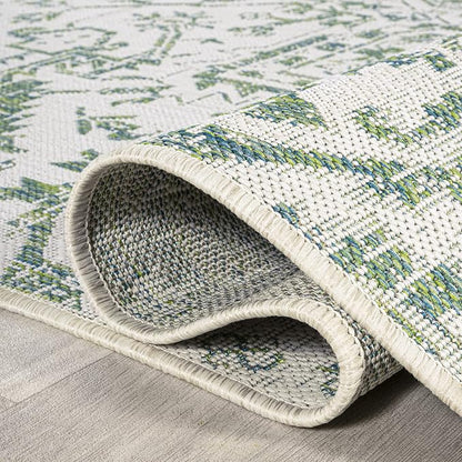 JONATHAN Y Boho Medallion Indoor Outdoor Area Rug 4X6 Green/Cream, Estrella - Image 5