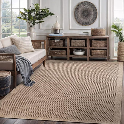CAMILSON Easy Jute Rug 8x10, Indoor Outdoor Natural Color Fiber Area Rugs - Image 5