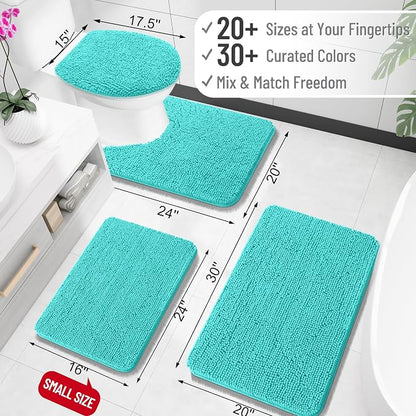 OLANLY Bathroom Rugs 34x21, Extra Soft Absorbent Chenille Bath Rugs, Rubber - Image 2