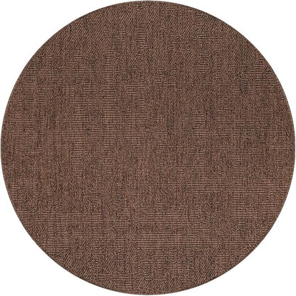 CAMILSON Easy Jute Round Rug 4ft Indoor Outdoor Brown Color Fiber Area Rugs - Image 2