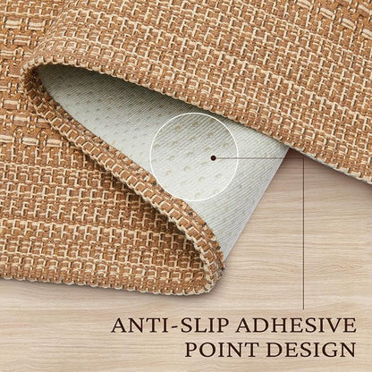 MatEssenz 2x4 Washable Rug, Textured Natural Woven Low-Profile Small Runner - Image 4
