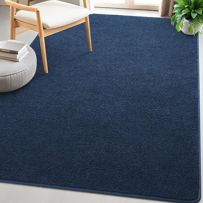 6x9 Feet Navy Blue Rug for Bedroom, Indoor Washable Memory Foam Rug for Living - Image 8