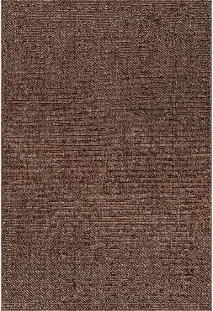 CAMILSON Easy Jute Rug 5x7, Indoor Outdoor Brown Color Fiber Area Rugs - Image 3