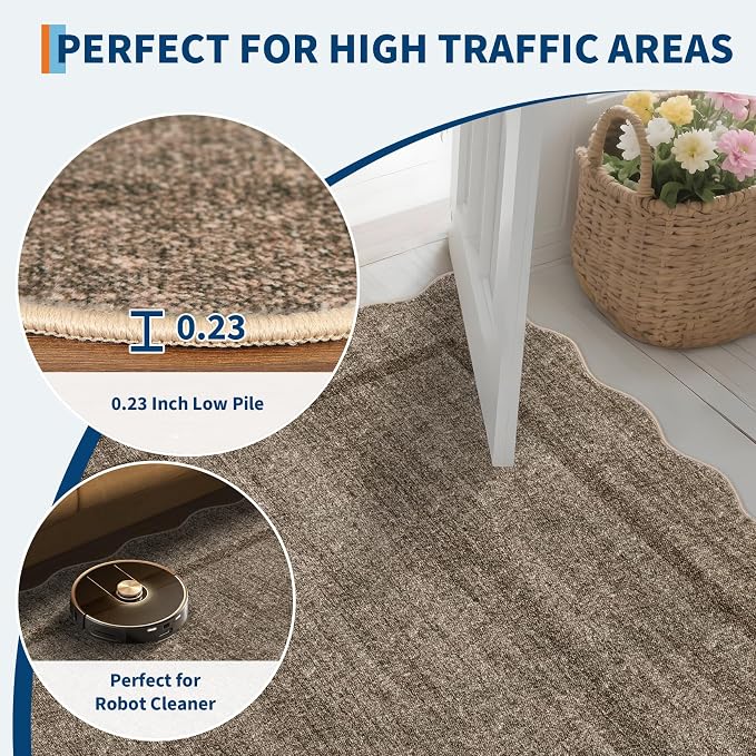 GarveeHome Scalloped Living Room Rug 5x7 Area Rug Washable Area Rug - Image 8