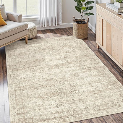 Soalmost 4x6 Area Rugs for Living Room, Vintage Washable Rugs for Dining Room by Soalmost