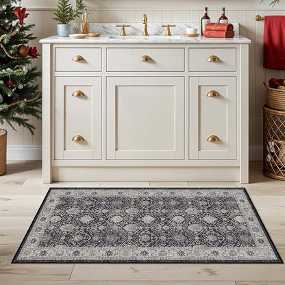 Entryway 2x4 Washable Area Rug: Oriental Stain Resistant Kitchen Runner Rugs - Image 3
