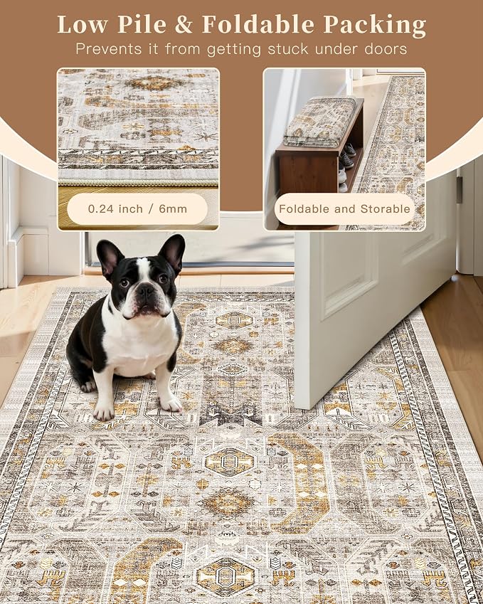 Madane 5x7 Area Rugs for Living Room, Stain Resistant Washable Rugs, Non-Slip - Image 6