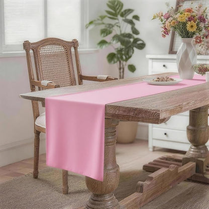 MEANMOY Pink Table Runner 48 Inches Long Waterproof Washable Table Runners | - Image 2