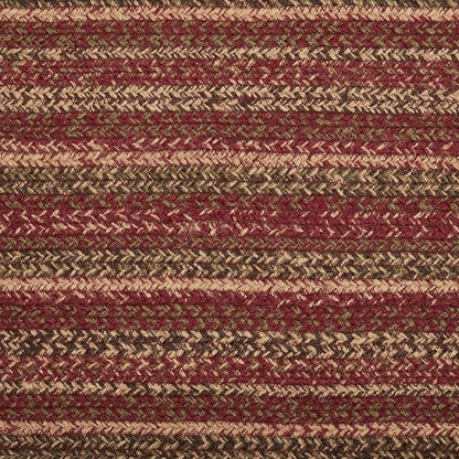 VHC Brands Cider Mill Primitive Jute Red Textured Striped Oval Kitchen Table - Image 5