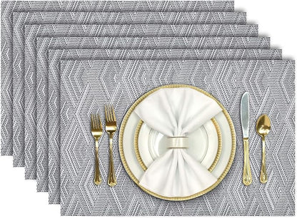 Aofmee Placemats Set of 6, Heat Resistant Place Mats, Washable Durable PVC by Aofmee