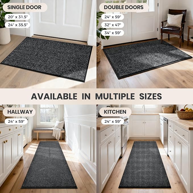 PURRUGS Dirt Trapping Door Mat 20" x 31.5", Non-Slip Machine Washable Entry Rug - Image 9