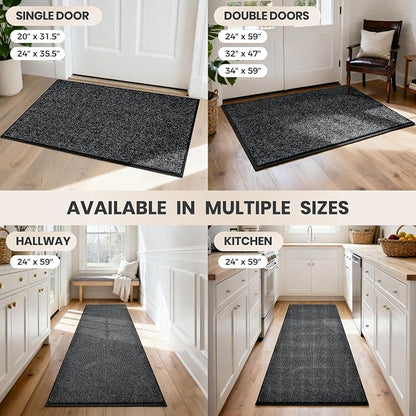 PURRUGS Dirt Trapping Door Mat 20" x 31.5", Non-Slip Machine Washable Entry Rug - Image 9