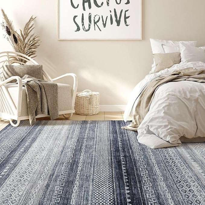 Nakagishi 10x14 Area Rugs Living Room: Washable Boho Large Neutral Modern Soft - Image 6