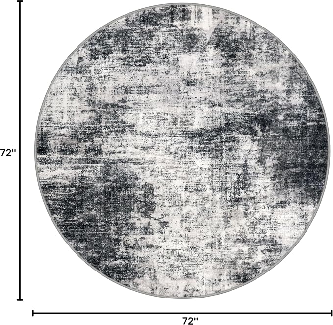 IOHOUZE Abstract Round Area Rug 6 Ft Washable Circle Rugs Large Round Rug Non - Image 2
