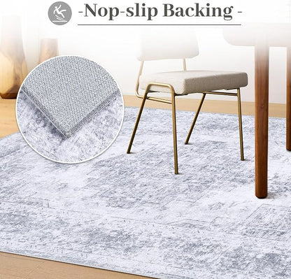 XLUEZ Area Rug 6x9 Living Room Rug, Machine Washable Vintage Distressed - Image 6