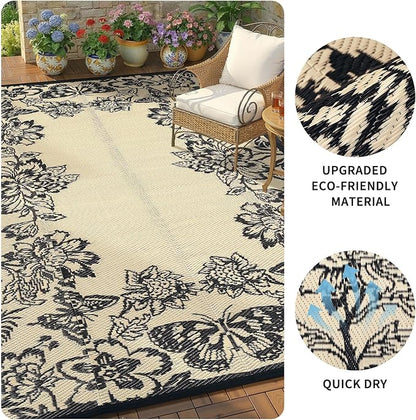 Garvee 5’x8’ Waterproof Patio Outdoor Rug, Outdoor Plastic Straw Rug - Image 6