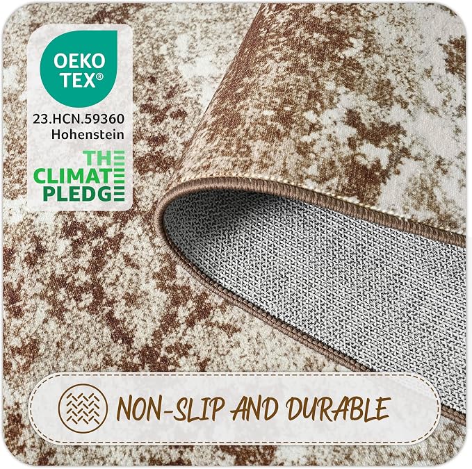 Entryway Rug 2x3 Brown Welcome Door Mat Indoor Entrance 24x36, Washable Small - Image 6