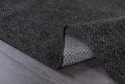 CAMILSON Easy Jute Rug 6x9, Indoor Outdoor Dark Gray Black Farmhouse Area Rugs - Image 6