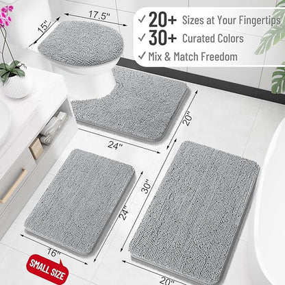 OLANLY Toilet Rugs U-Shaped 20x20, Extra Soft Absorbent Chenille Contour - Image 2