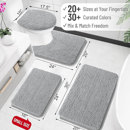 OLANLY Bathroom Rugs 30x20, Extra Soft Absorbent Chenille Bath Rugs, Rubber - Image 2
