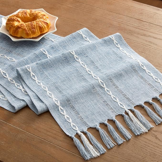 Hemstitched Farmhouse Table Runner, Cotton Linen Table Runners 48 Inches Long - Image 7