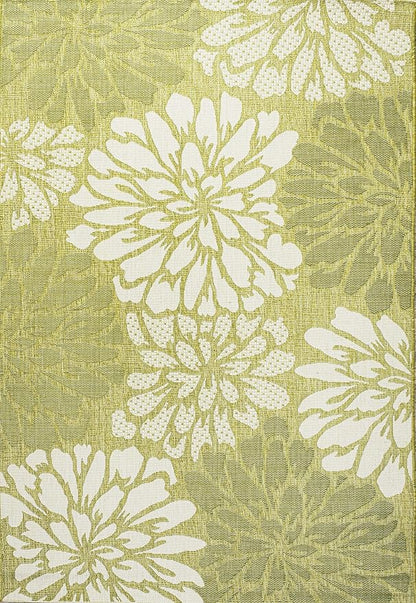 JONATHAN Y Floral Textured Weave Indoor Outdoor Area Rug 3X5 Green/Cream - Image 8