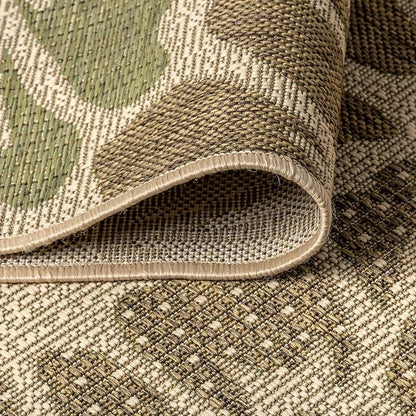 JONATHAN Y Floral Textured Weave Indoor Outdoor Runner Rug 2X10 Sage/Brown - Image 5