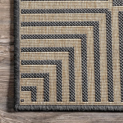 Nuloom Asha Dark Grey/Ivory, Striped Border, Soft and Cozy, High Traffic - Image 8