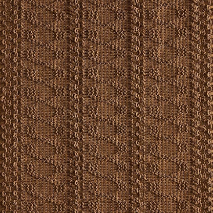 Macrame Style Boho Table Runner, 12x48 Inch Caramel | Woven Boho Table Runner - Image 6