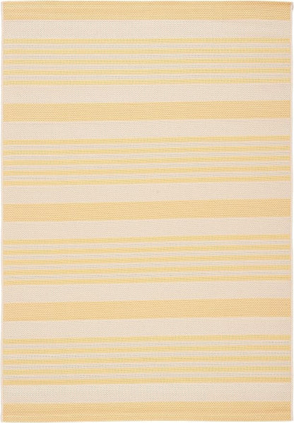 SAFAVIEH Courtyard Collection 6'7" x 9'6" Gold/Beige CY6062 Stripe Indoor/ by Unknown
