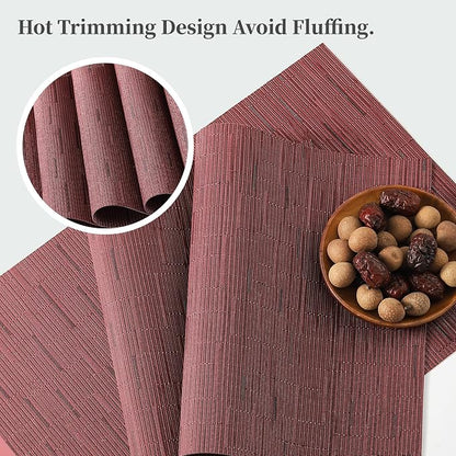 Leetaltree Burgundy Placemats Set of 12 - Image 3