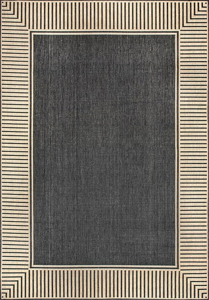 Nuloom Asha Dark Grey/Ivory, Striped Border, Soft and Cozy, High Traffic - Image 2