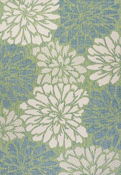 JONATHAN Y Floral Textured Weave Indoor Outdoor Area Rug 5X8 Cream/Green - Image 8