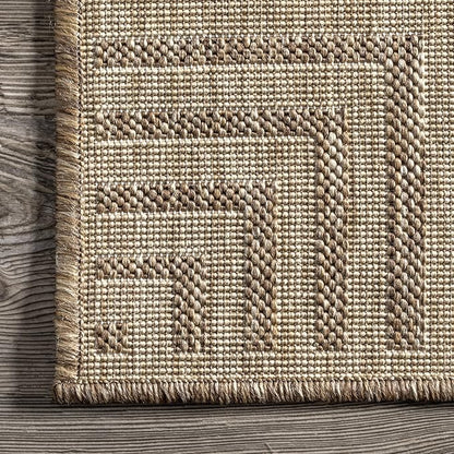 Nuloom Asha Light Brown/Ivory, Striped Border, Soft and Cozy, High Traffic - Image 6