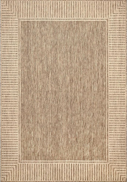 Nuloom Asha Light Brown/Ivory, Striped Border, Soft and Cozy, High Traffic - Image 2