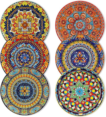 vancasso Colorful Dessert Plates Set of 6, 8.5 Inch Ceramic Salad Plates | Boho by vancasso