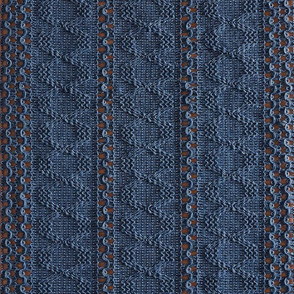 Macrame Style Boho Table Runner, 12x36 Inch Dusty Blue | Woven Boho Table Runner - Image 6