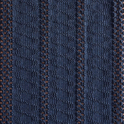 Macrame Style Boho Table Runner, 12x36 Inch Navy Blue | Woven Boho Table Runner - Image 6