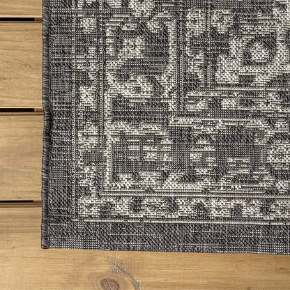 JONATHAN Y Boho Medallion Indoor Outdoor Runner Rug 2X10 Black/Gray, Malta - Image 8