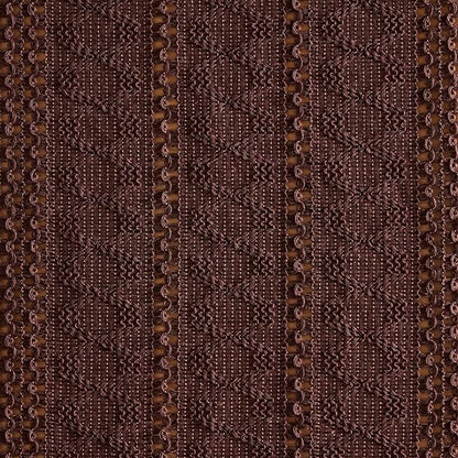 Macrame Style Boho Table Runner, 12x48 Inch Chocolate | Woven Boho Table Runner - Image 6