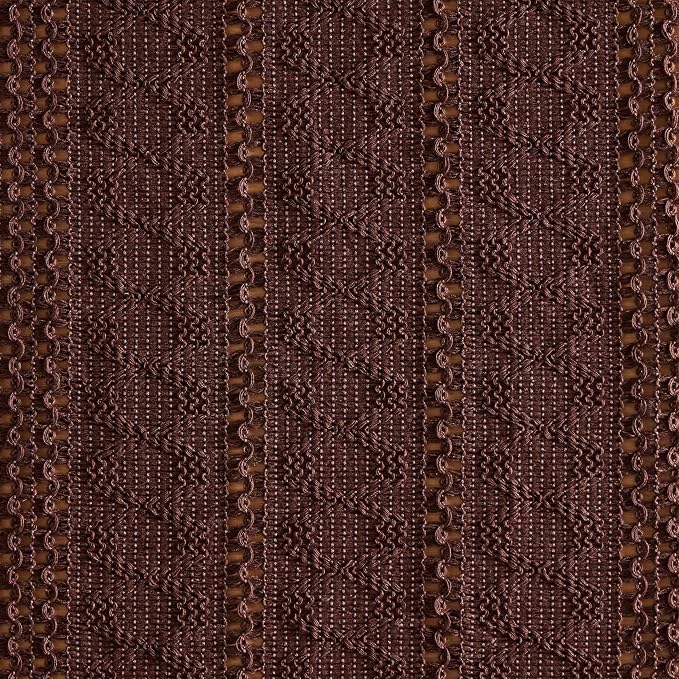 Macrame Style Boho Table Runner, 12x108 Inch Chocolate | Woven Boho Table Runner - Image 6